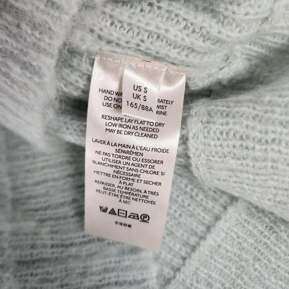 Free People Autumn Sky Sweater Women's S Cloud Combo Wool Blend Colorblock Green